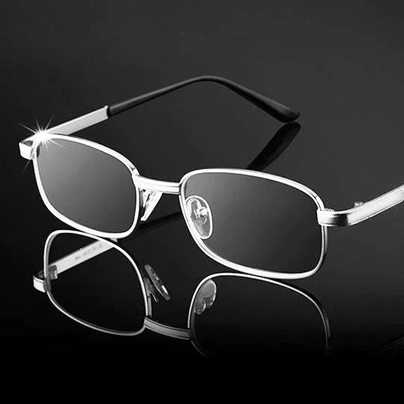 Design Reading Glasses for Men and Women Full-frame Alloy Clear HD Lens Presbyopia Eyeglasses Impact Scratch Resistant 0 To +4.0