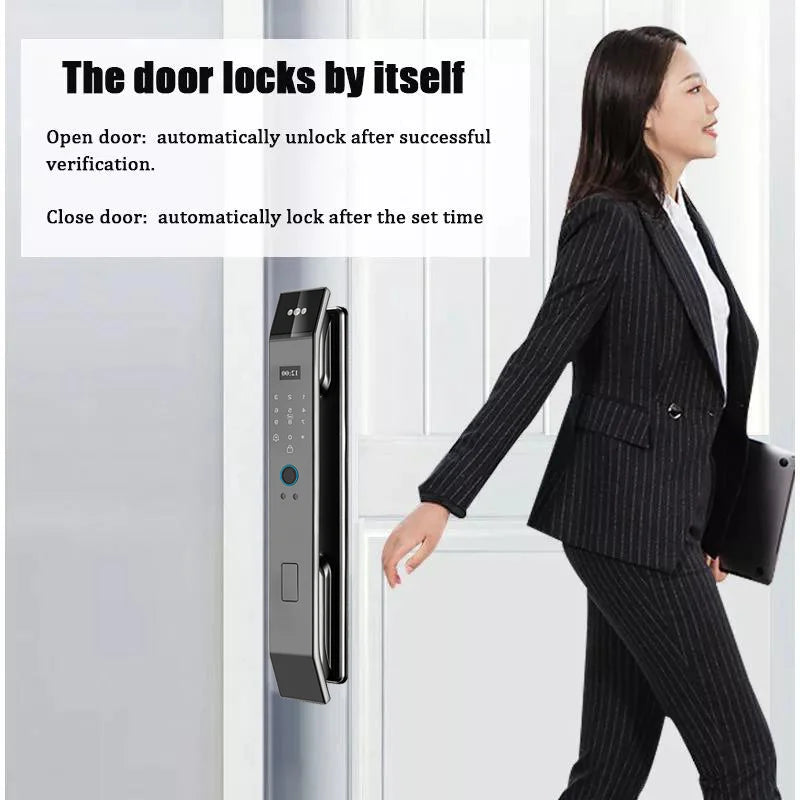 3D Face Recognition Unlock Digital Door Lock With Camera FIngerprint Password Unlock Keyless Electronic Door Lock