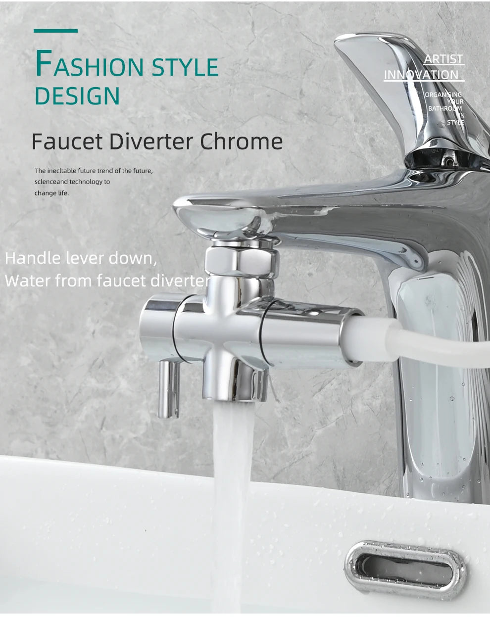 Ciencia Brass Faucet Diverter Valve Kitchen Sink Faucet Valve Splitter with Aerator Sink Hose Connector M22 to M24