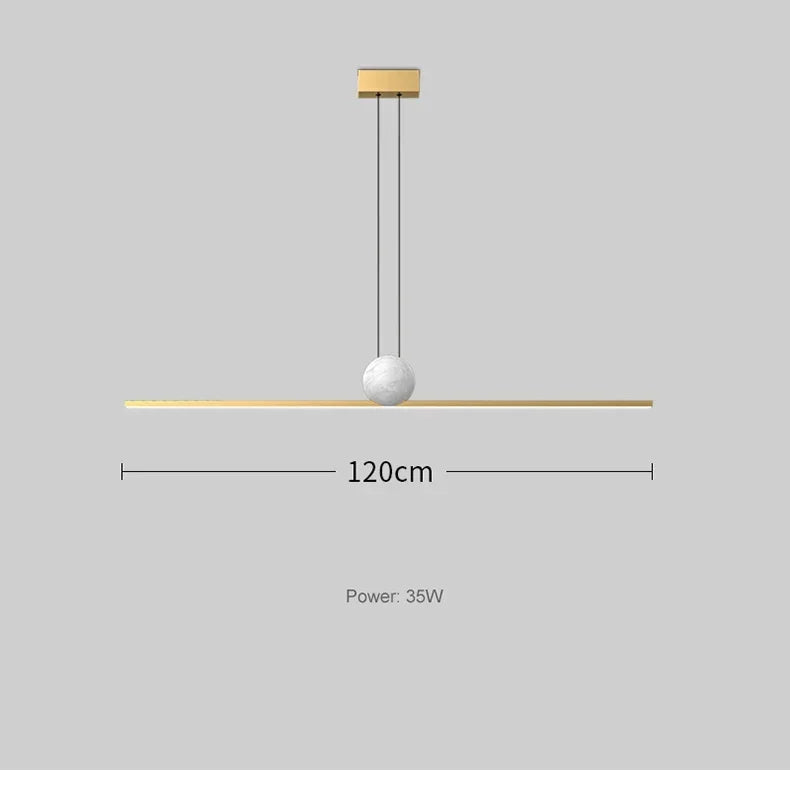 Italian Minimalist Restaurant Chandelier, Modern Light Luxury Exhibition Hall, Island Bar Counter, Straight Strip Lighting Fixtu