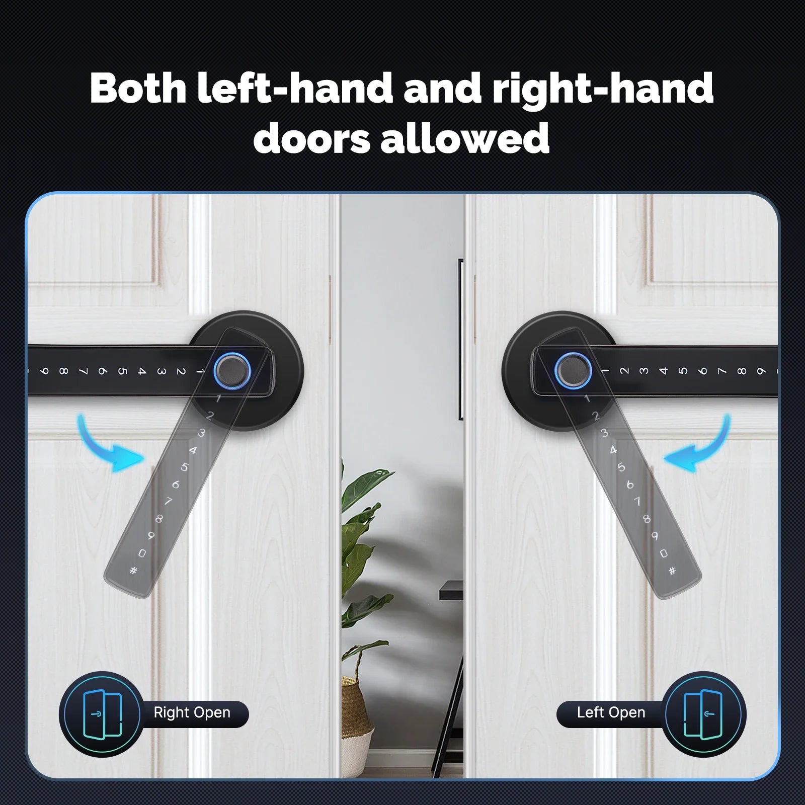 MOES Tuya Bluetooth Smart Fingerprint Door Handle Lock Electronic Password APP Remote Unlock Hotel Apartment Office Rental House