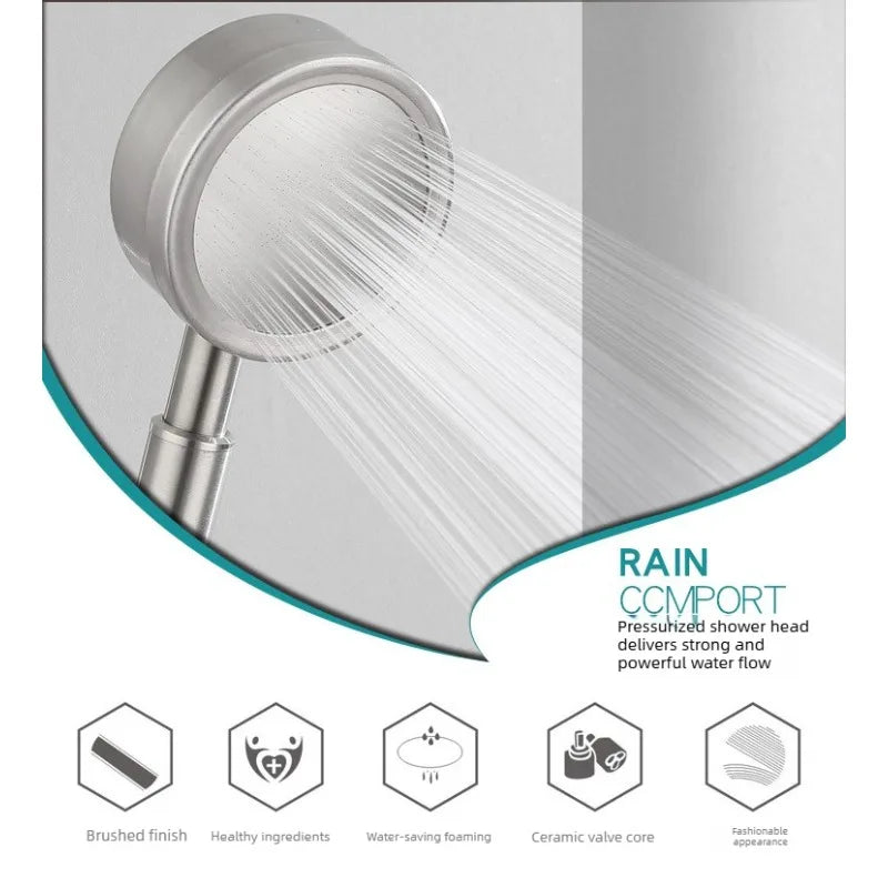 304 Stainless Steel Surface Shower Set Hot and Cold Switch Brushed Water Mixing Valve Faucet