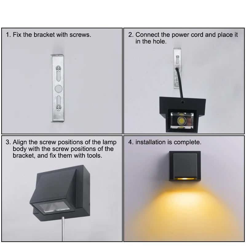 LED Wall Light Outdoor Waterproof Porch Garden Wall Lamp Indoor Bedroom Bedside Home Decoration Lighting Lamp