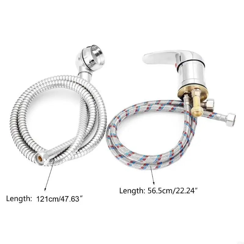 Shower Head with Hose Bathroom Sink Basin Stainless Steel Sprayer Tap Mixing