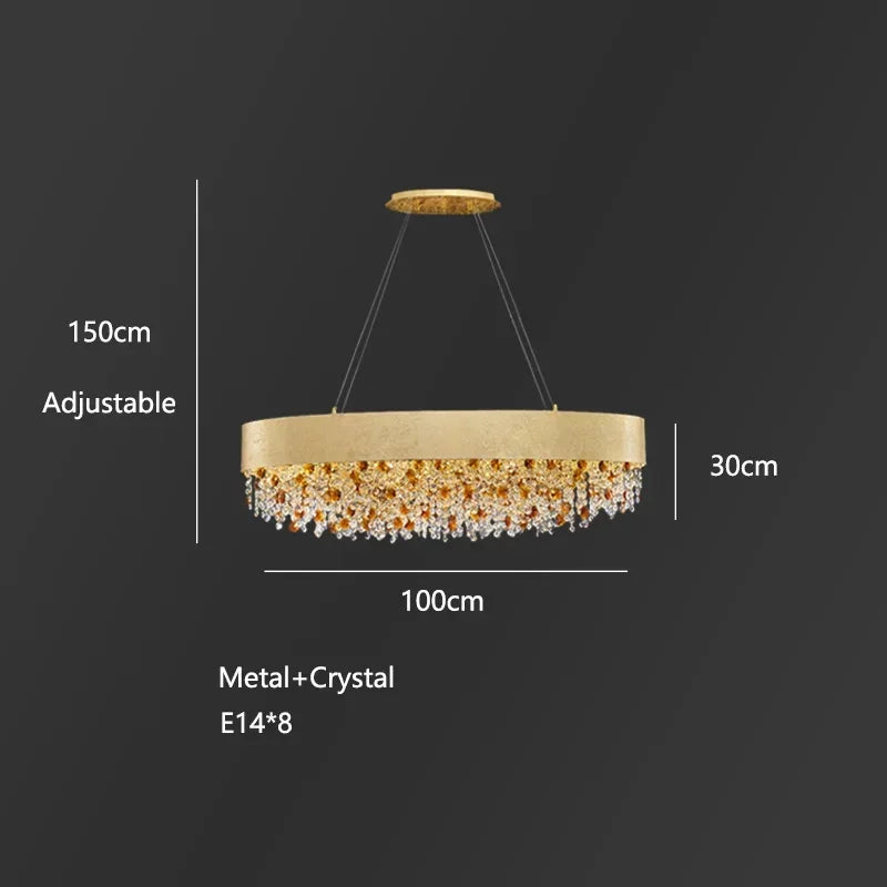 Modern Light Luxury Crystal Living Room Chandeliers for Restaurant Luxury Creative Circular Designer Home Decor Lustre Fixtures