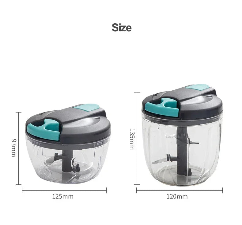 500/900ML Manual Meat Grinder Garlic Chopper Multifunction Vegetable Cutter Chopper Garlic Crusher Kitchen Gadgets