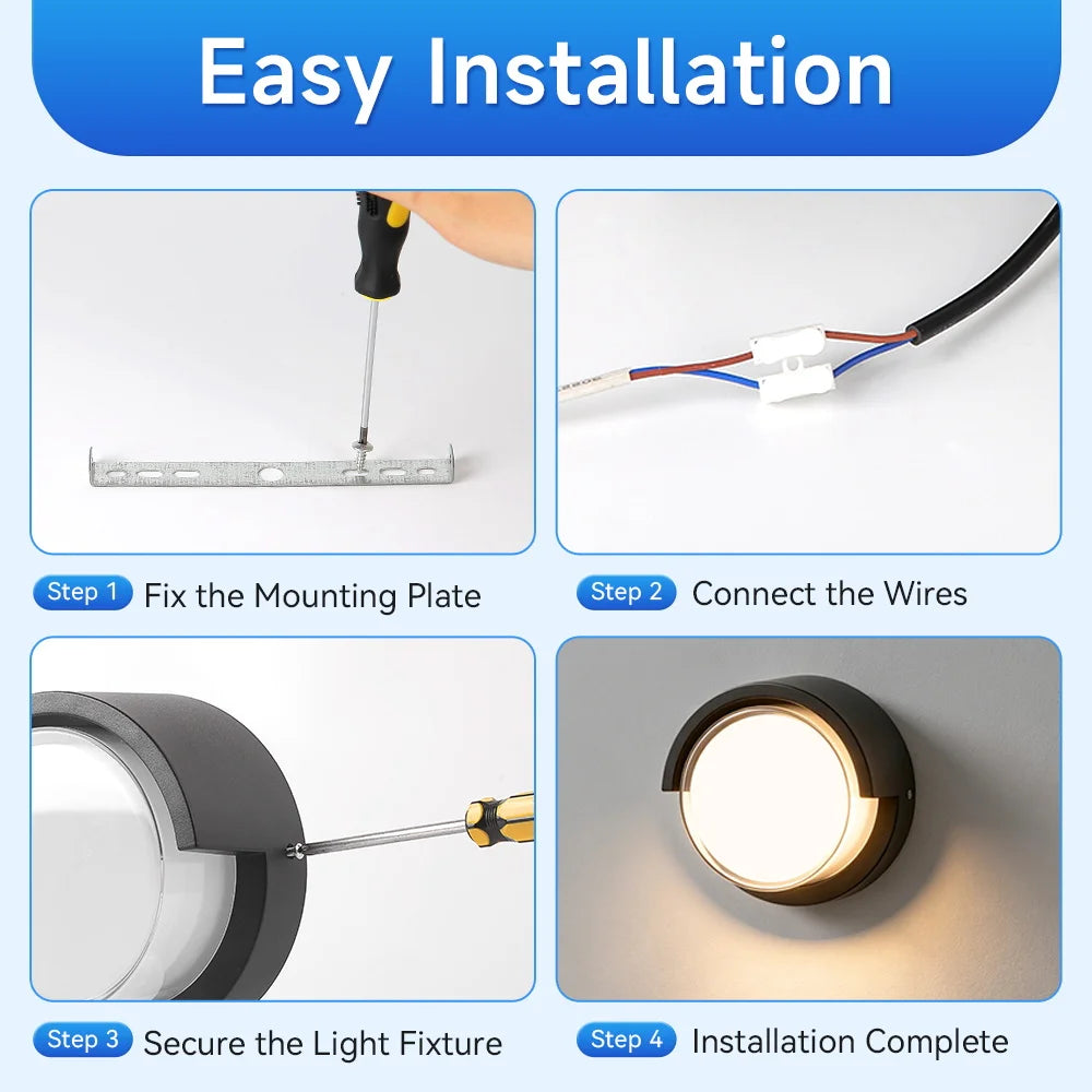 Outdoor Wall Light 85-265V IP65 Waterproof 25W 12W Garden Corridor Balcony wall lamp courtyard Decor Warm Light exterior Stairs