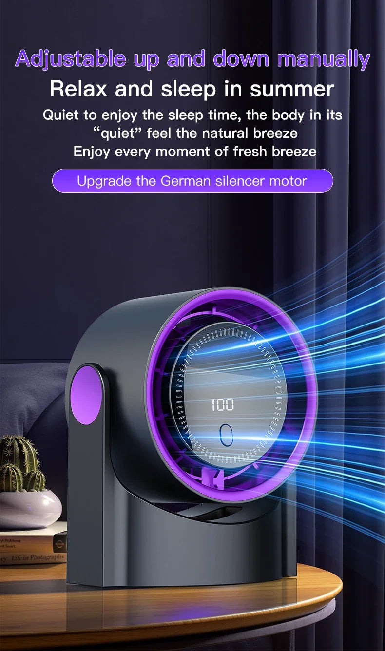 Multi-function electric fan air circulator, wireless portable home silent ventilator desktop wall ceiling fan, air cooler