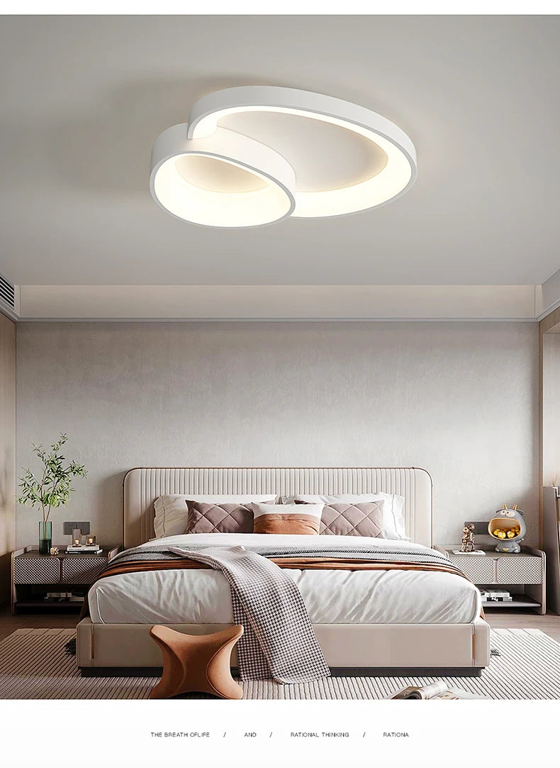 Modern Round LED Ceiling Light with Adjustable Brightness for Living Room Bedroom Dining Room Home Decor Lusters Luminaires
