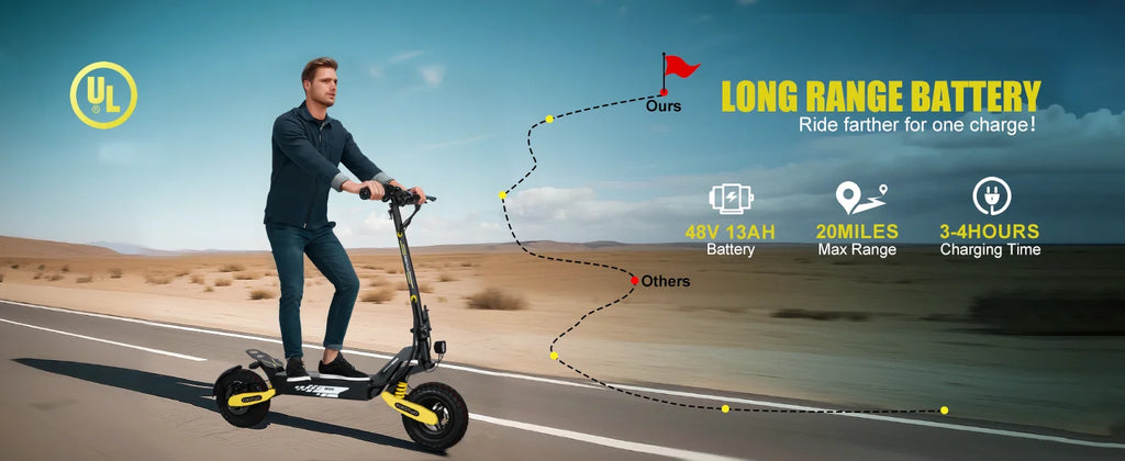 1200W Electric Scooter for Adult 48V13AH 28MPH 11'' Off-road Commuting E-Scooter