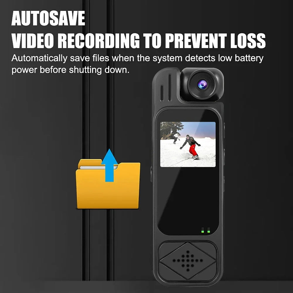 HD 4K Body Camera Mini Body Cam Audio and Video Recording 128GB Wearble Portable Camera Work Guard Travel Vlog