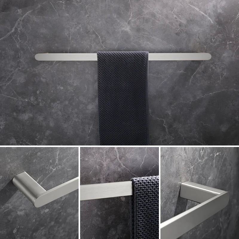 Bathroom Hardware Set Stainless Steel Bathroom Accessories Set Wall Mounted Towel Bar Towel Ring Toilet Paper Roll Holder Set