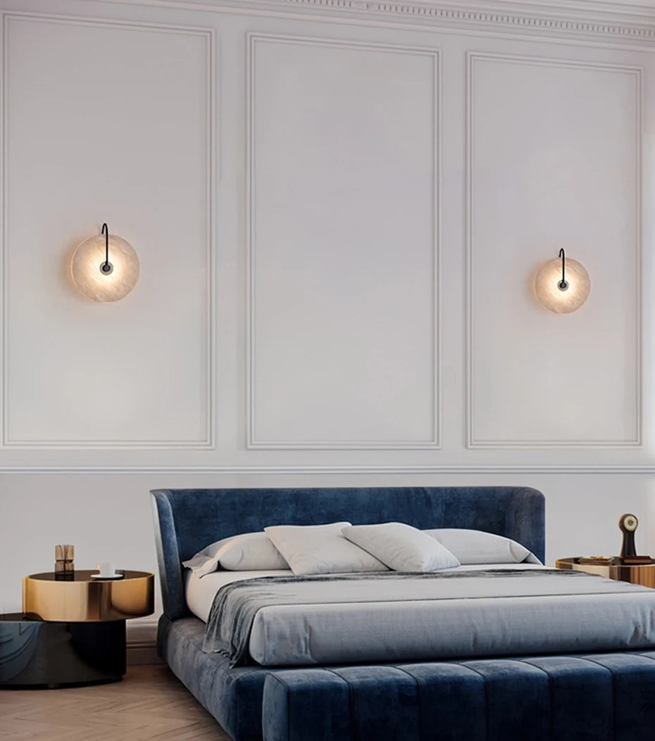 Modern Marble Led Wall Lamps Surface Mounted Led Wall Light Sconces Black Lighting Fixture Decoration Bedroom Foyer Loft Lamps