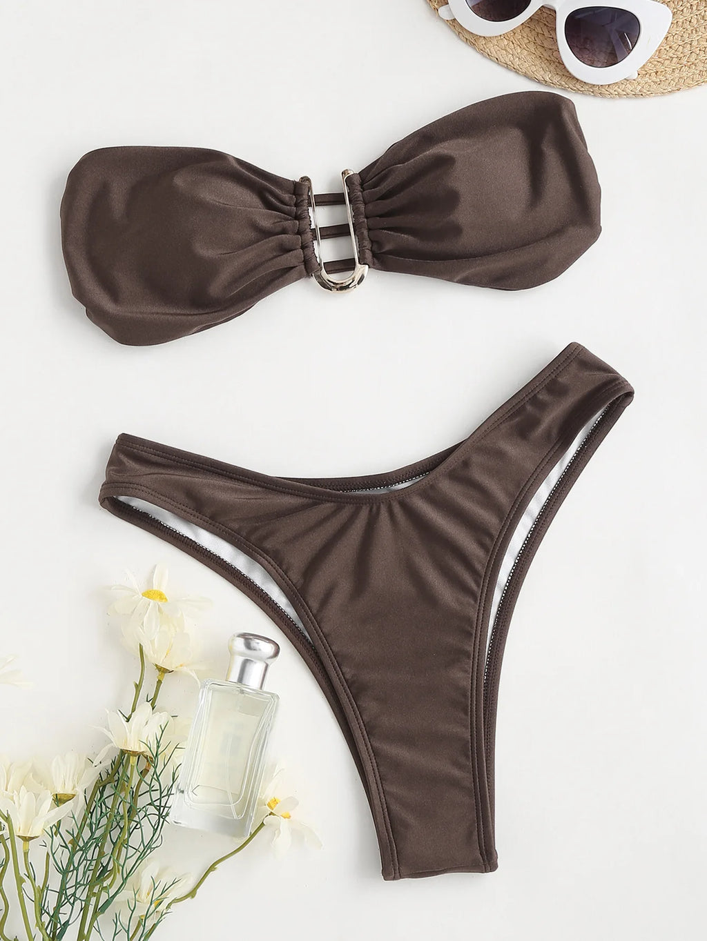 Bandeau Bikini Swimsuit Women 2026 Two-piece Swimwear Thong Bikinis Sets Female Bathing Suit Push Up Monokini Beach Wear Biquini
