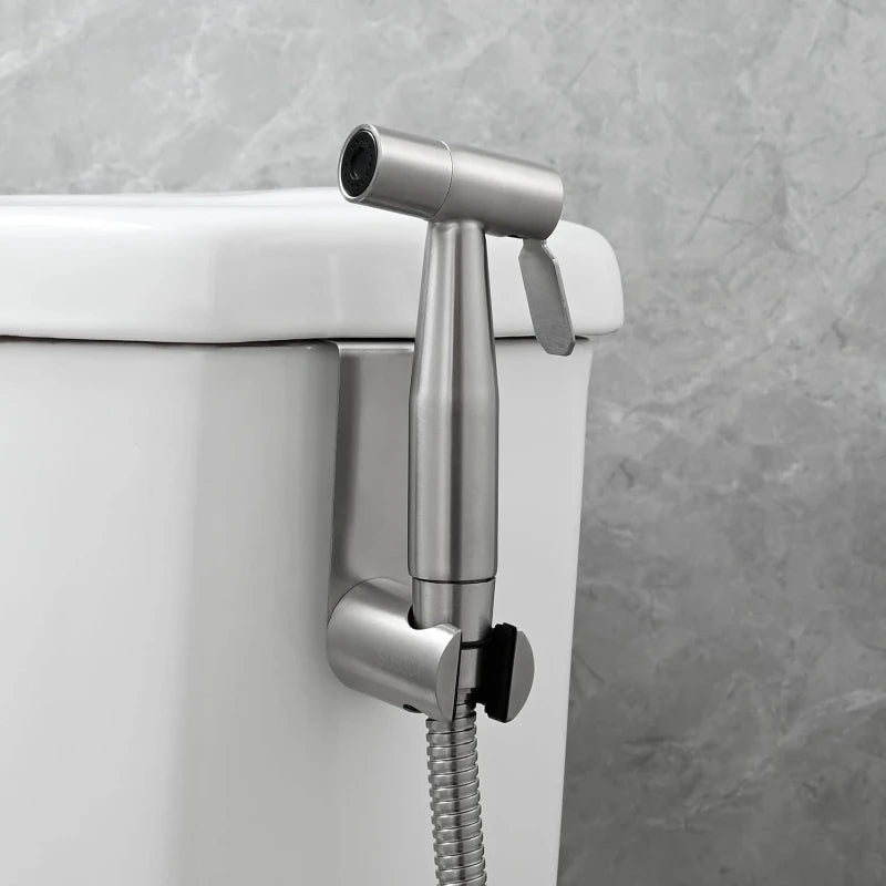 Stainless steel Bidet , toilet kit, portable faucet with stand, 3/8adapter,  toilet hose Used for personal and bathroom cleaning