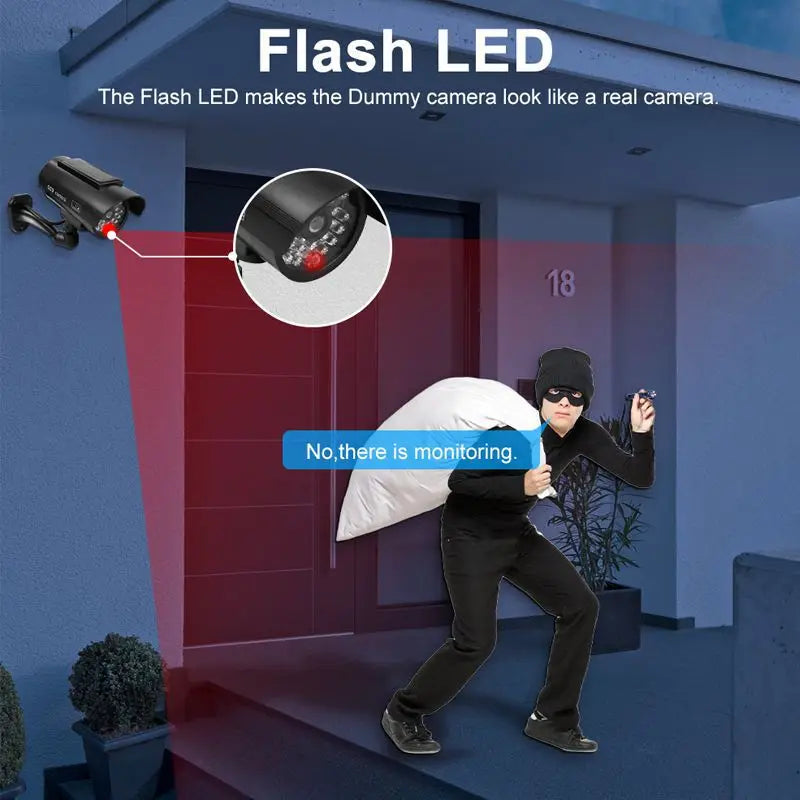 Mini Solar Powered Waterproof Fake Camera With Antena Dummy CCD Security Camera Home Yard Office Security System Scare Theft