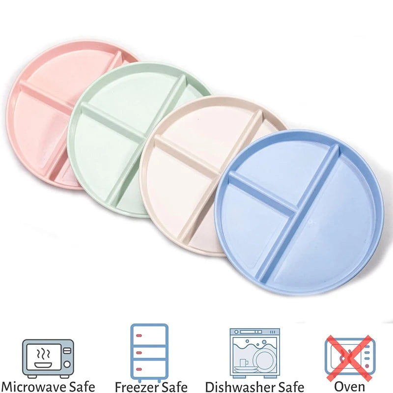 Divided Dinner Plate Reusable Portion Control Divided Plates Weight Loss Control Plate Tableware Dining Plate Kitchen Supplies