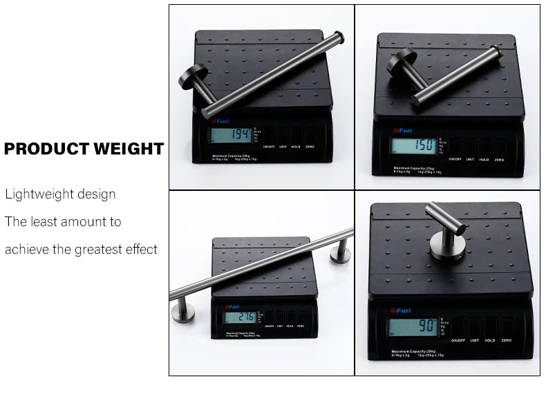 Bagnolux Stainless Steel Gun Gray Black Polished Chrome Brushed Gold Hanger Hook Towel Bar Paper Holder STURDY HANDS
