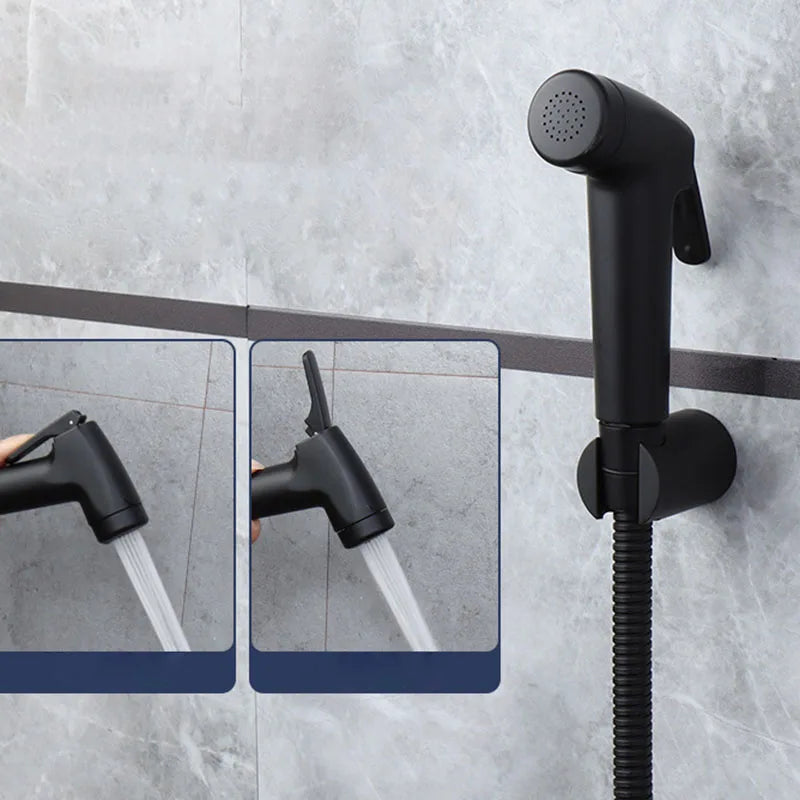 Handheld Black Toilet wash Bidet Faucet Spray Gun Sprayer shower head Anal cleaning washer WC Bathroom water valve hose holder