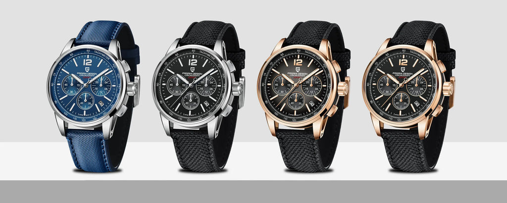 PAGANI DESIGN Men Quartz Watch Modern Light Simple Fashion Pioneer Stainless Steel Tachymeter Waterproof Calendar Luminous Watch