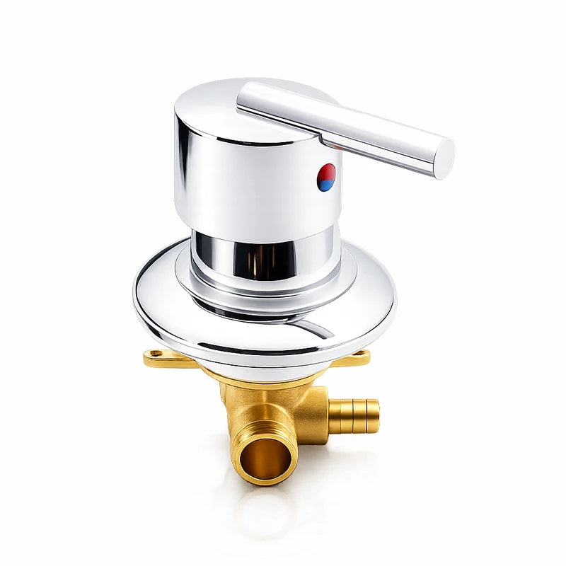One Way Shower Faucet Mixer Valve Brass Hot Cold Water Diverter Screw Thread Big Hole Size 50-55mm for Shower Room Bathroom