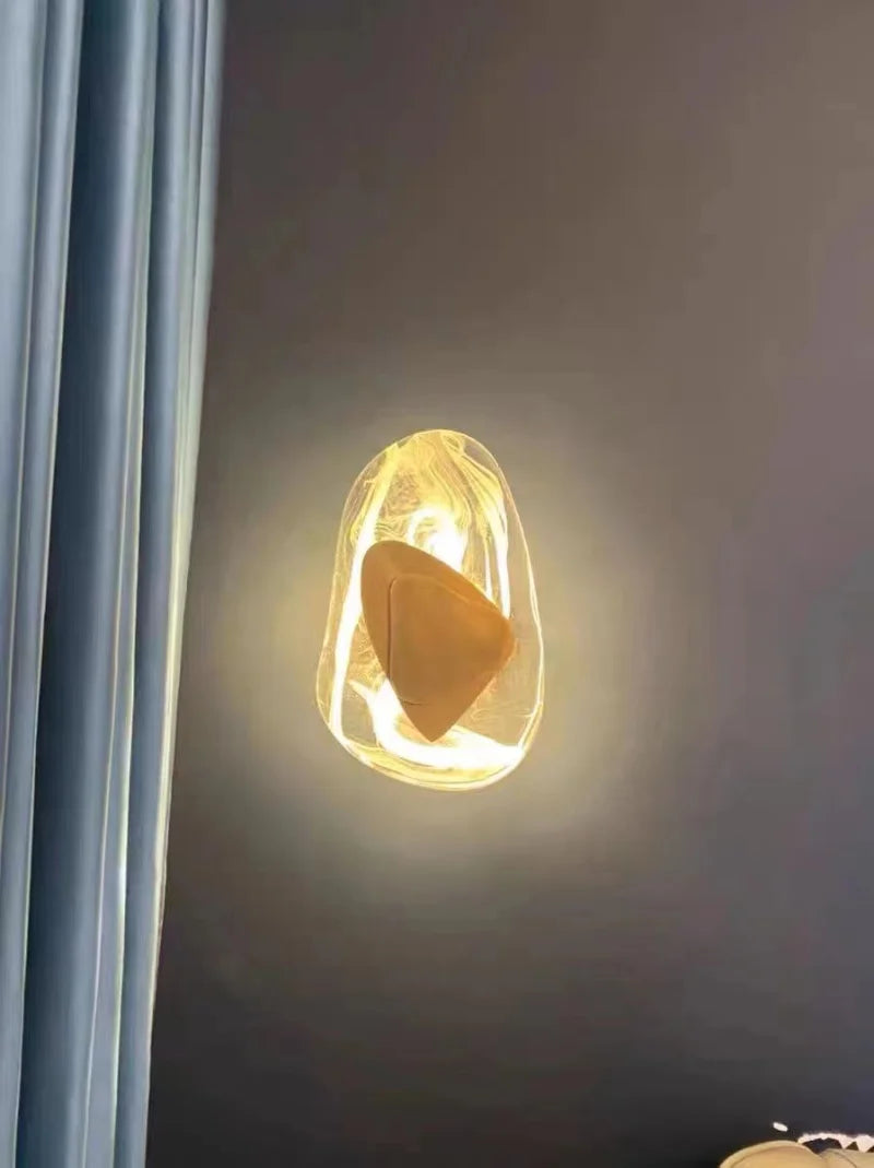 Nordic Modern Light Luxury Marble Wall Lamp Bedroom Background Led Lighting Decoration Creativity Mirror Aisle Sconce Indoor