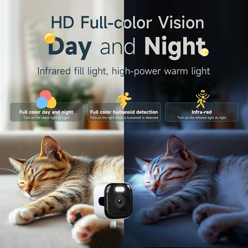 Mini Window Camera Replaces Outdoor Cameras 2.4/5GHz WiFi Camera 3MP Resolution Full-Color Night Vision Through Window Camera