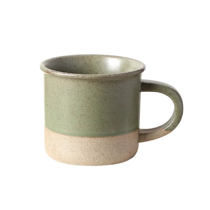 Vintage Stoneware Coffee Mug Kiln Change Ceramic Cup Small Minimalist Water Cup Sesame Glaze Breakfast Cup
