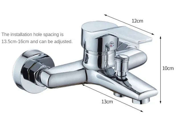 Chrome Zinc Alloy Bathroom Basin Mixer Faucet Sink Tap Wall Mounted Hot & Cold Water Mixer High Quality Faucet