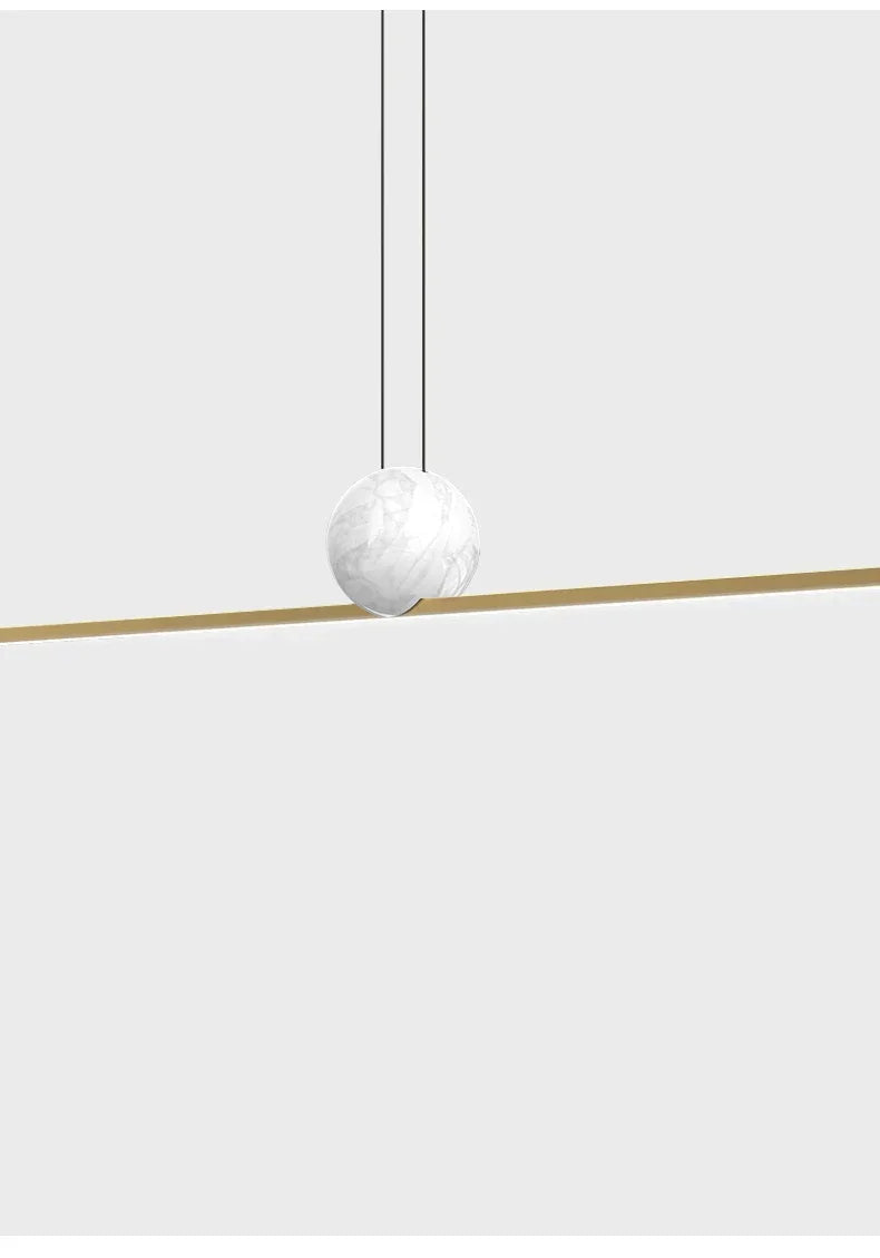 Italian Minimalist Restaurant Chandelier, Modern Light Luxury Exhibition Hall, Island Bar Counter, Straight Strip Lighting Fixtu