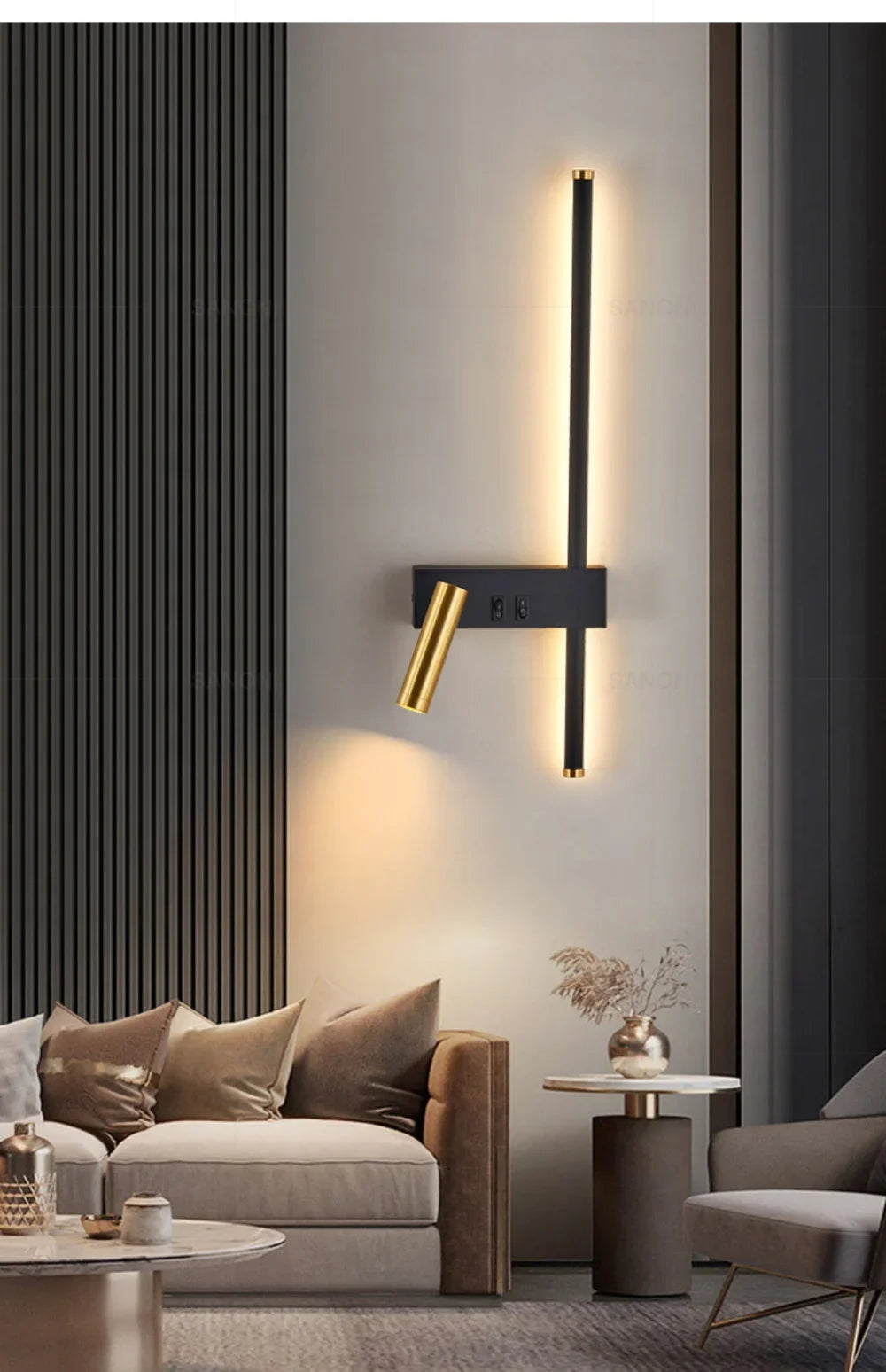 Modern LED Wall Lamp with Reading Spotlight for Living Room Sofa Bedroom Background Bedside Wall Light Bedside Lighting Fixture