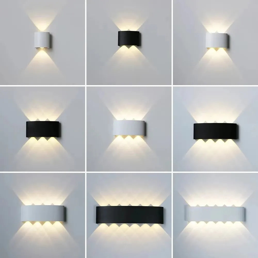 LED Wall Light Outdoor Waterproof IP65 Porch Garden Wall Lamp & Indoor Bedroom Bedside Decoration Lighting Lamp Aluminum