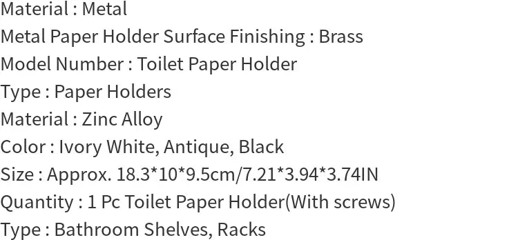 1Pc Antique Carved Wall-Mounted Zinc Alloy Bathroom Mobile Phone Holder with Shelf  Towel Rack Toilet Tissue Paper Holder