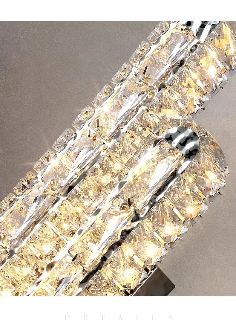 Luxury Modern LED Crystal Remote Control Wall Lamps for Living Room Bedroom Decoration Indoor Lights Fixtures Home Wall Decor