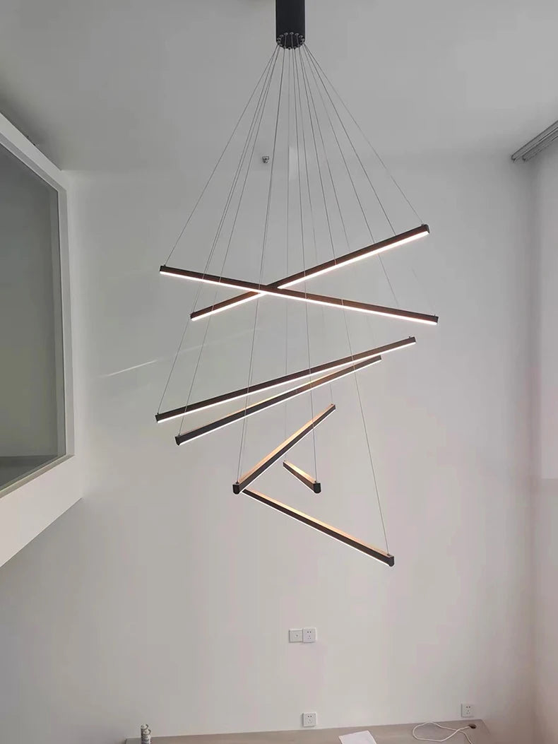 Modern LED Ceiling Chandelier Stair Living Room Pendant Lamp Kitchen Hall Hanging Light Indoor Home Decoration Lighting Fixture