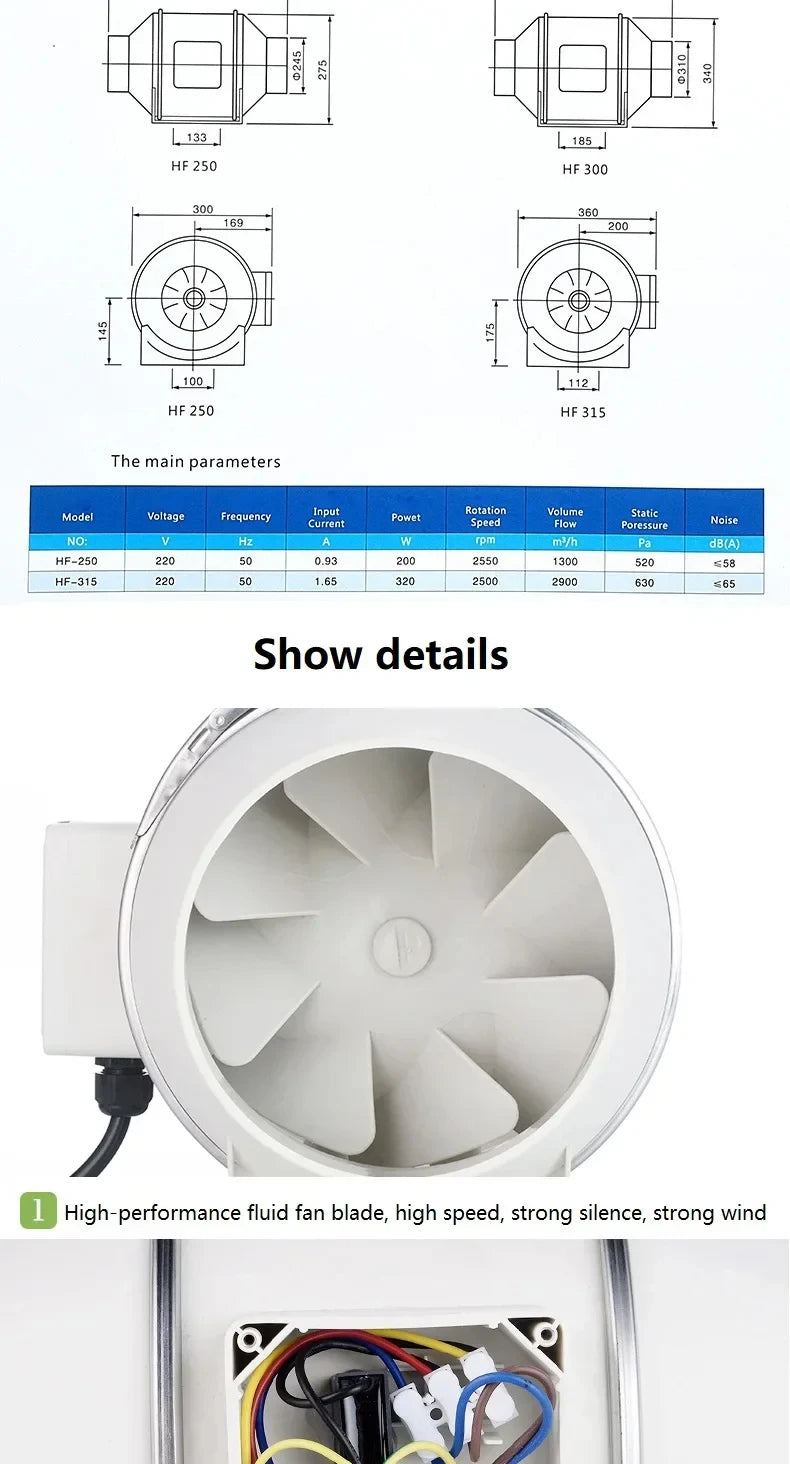 Exhaust Fan Home Mute Inline Duct Fan Bathroom Exhaust Fan Ventilation Equipment Kitchen Bathroom Wall Mounted Air Purifying Ve