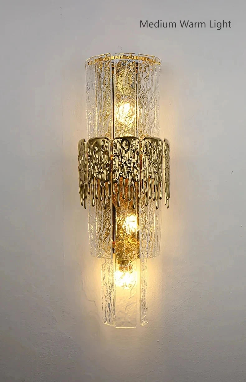 Light Luxury Led Wall Lamp Home Decoration Living Room Tv Background Wall Staircase Bedroom Italian Bedside Glass Wall Lamp