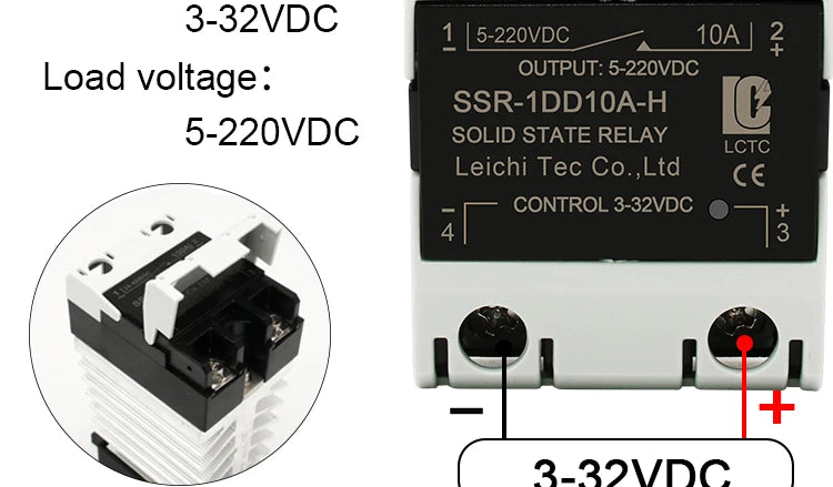 SSR Solid State Relay 24-480VAC Heat Sink Single Phase DIN Rail Mounted 10A 25A 40A 60A 80A 100A 120A DA AA DD Zero Crossing