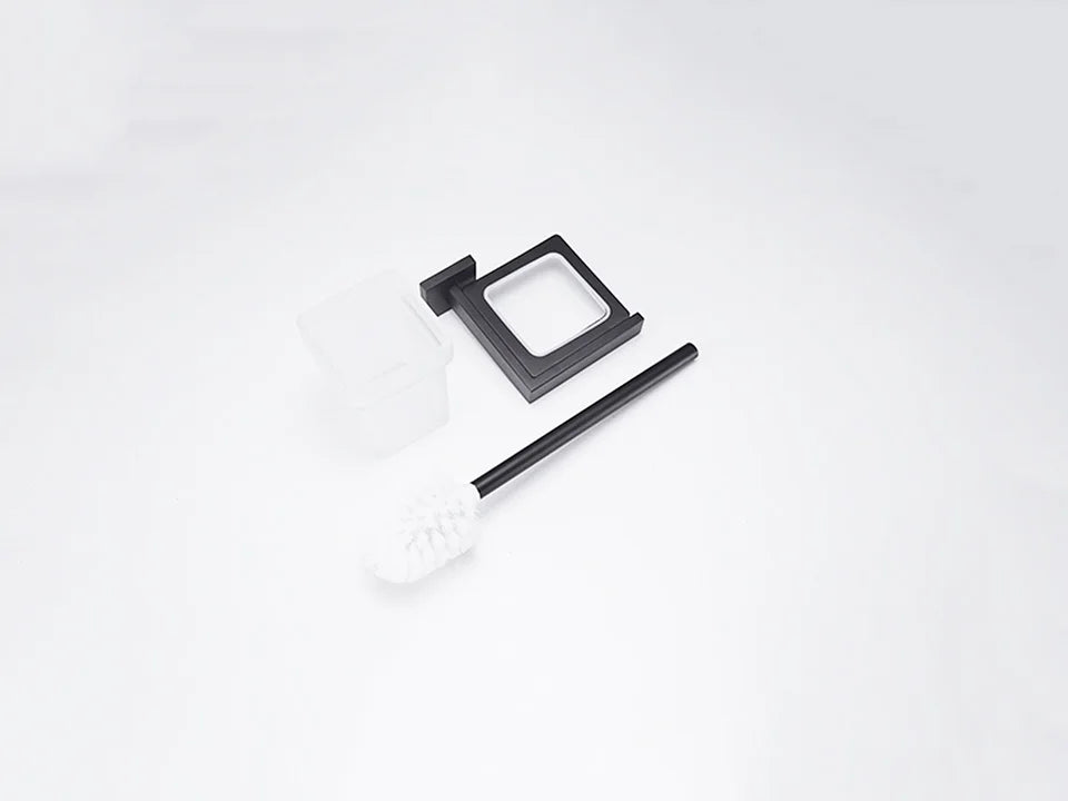 Matte Black Bathroom Hardware 304 Stainless Steel Towel Rack Toilet Paper Holder Liquid Soap Holder Towel Bar Toilet Accessories