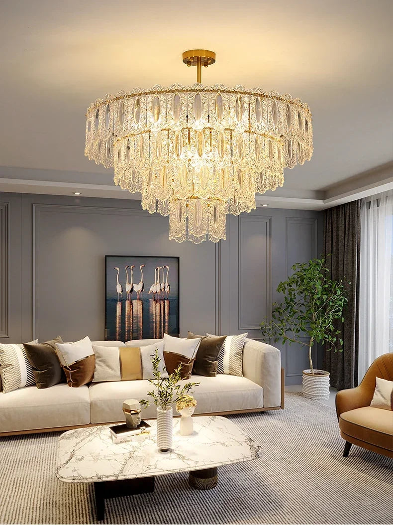 Modern Light Luxury French Living Room Chandelier Romantic  Bedroom Ceiling Lamp Dining Table Decor Hanging Light Lustre Fixture