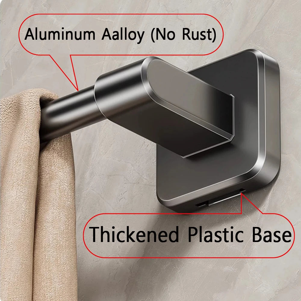 30/40/50/60cm Towel Bar Bathroom Nail-free Towel Rack Grey White Wall Mounted Bath Towel Rack Kitchen Pot Cover Rack Shoe Racks
