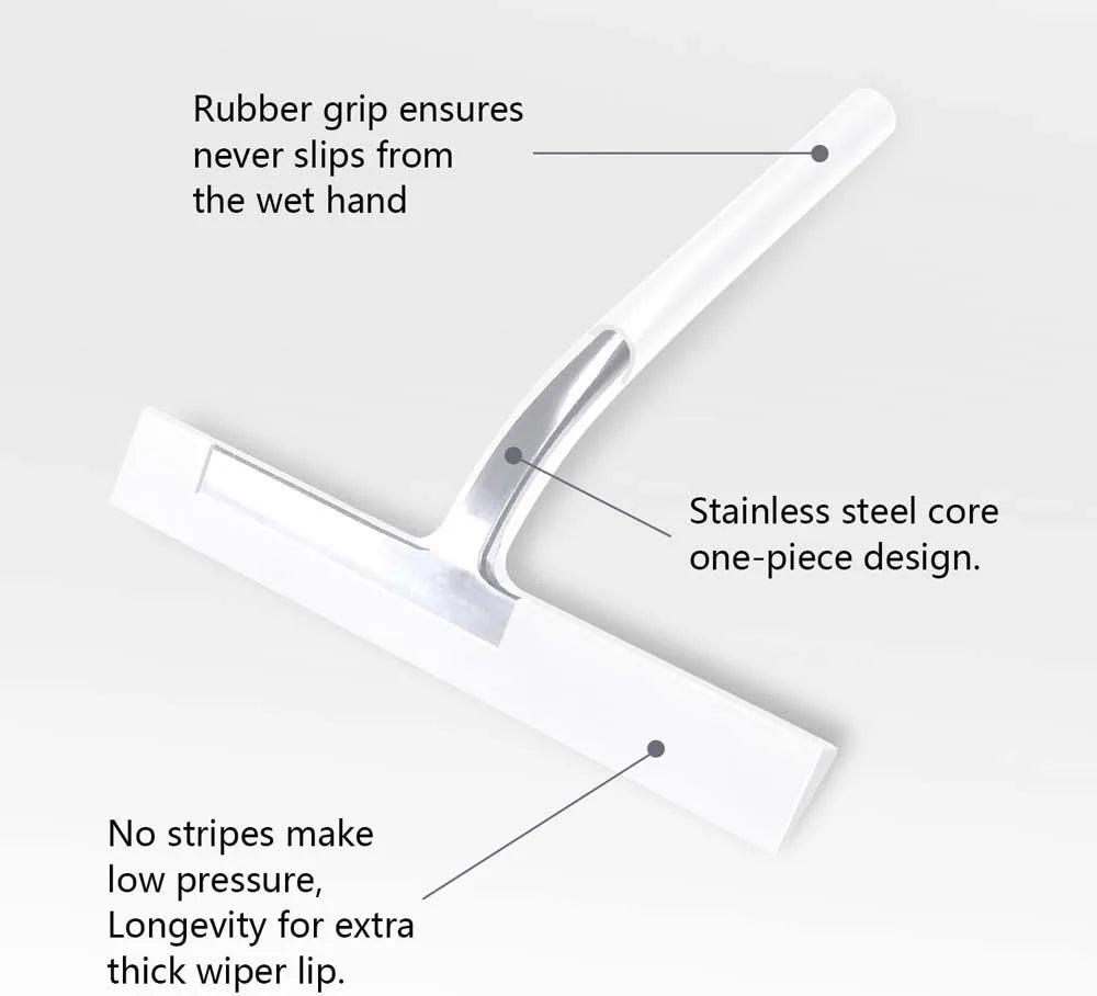 Matte Black Silicone Squeegee Streak Free Cleaning Shower Squeegee for Glass Bathroom Shower Doors Mirrors Tiles Car Windows