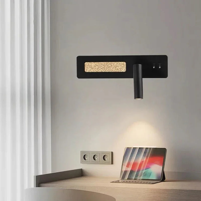 Reading and switching simple wall lamp bedroom bedside lamp Nordic 2023 master bedroom line background wall lamp