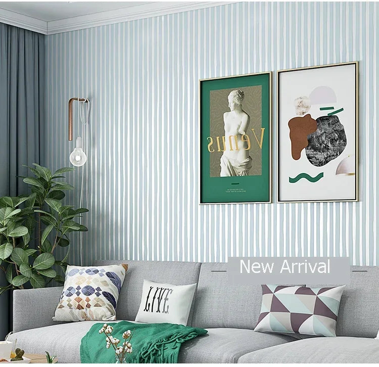 Modern Vertical Stripe Wallpaper Pink Blue Striped Living Room Decor TV Wallpapers 3d Elegant Home Decoration Wall Papers