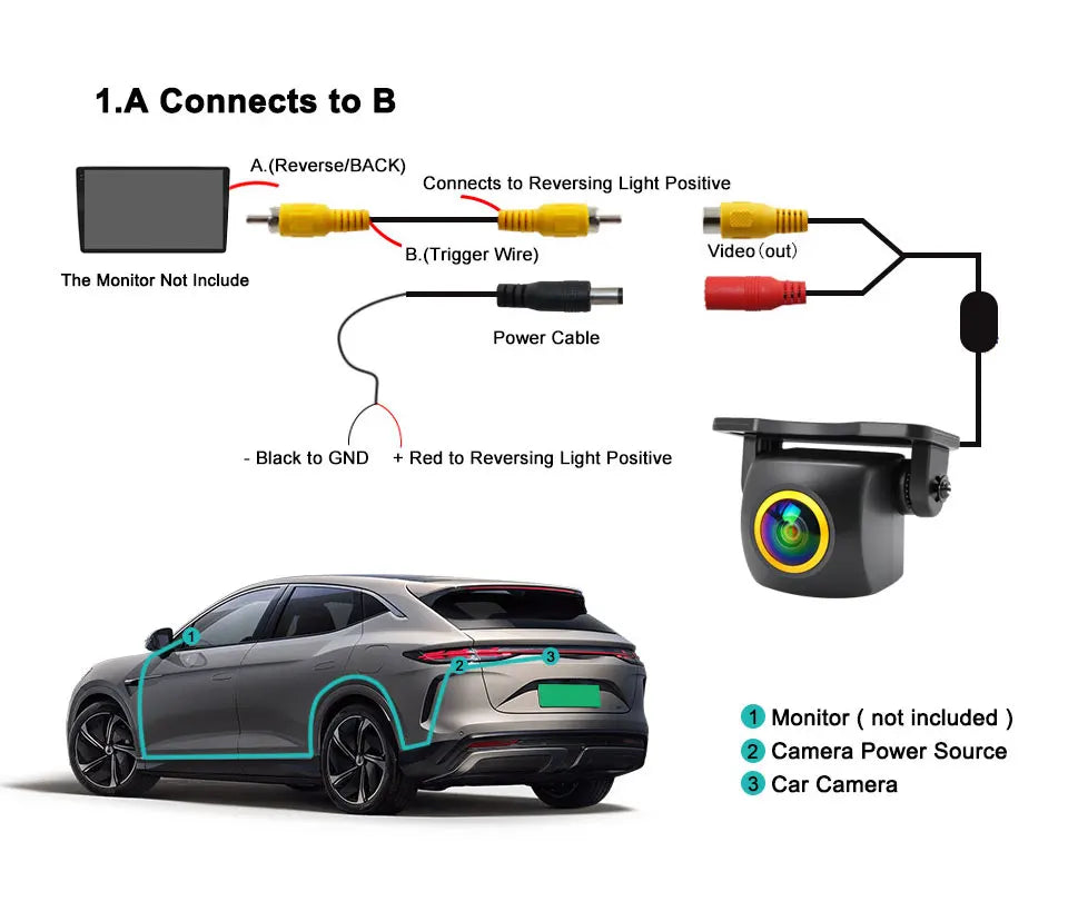 AHD 1080P Golden Lens Car Intelligent Dynamic Trajectory Moving Guide Parking Line HD Rear View Reverse Backup Tracks Camera