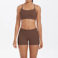 New Cross Backless Yoga Bra And Fitness Shorts Gym Yoga Set Woman’s Summer Running Sports Quick-Dry Women Gym Clothing Yoga Suit