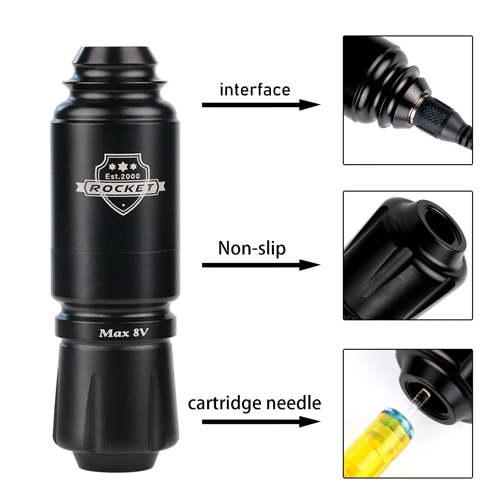 Mini Rocket B2 Tattoo Machine Pen Motor Wireless Tattoo Power RCA Interface Rotating Tattoo Artist Pen Tattoo Pen Kit