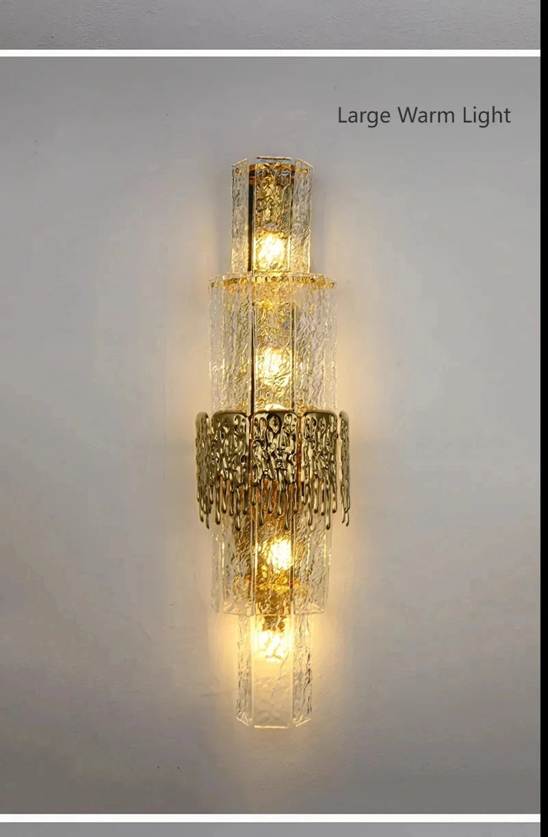 Light Luxury Led Wall Lamp Home Decoration Living Room Tv Background Wall Staircase Bedroom Italian Bedside Glass Wall Lamp