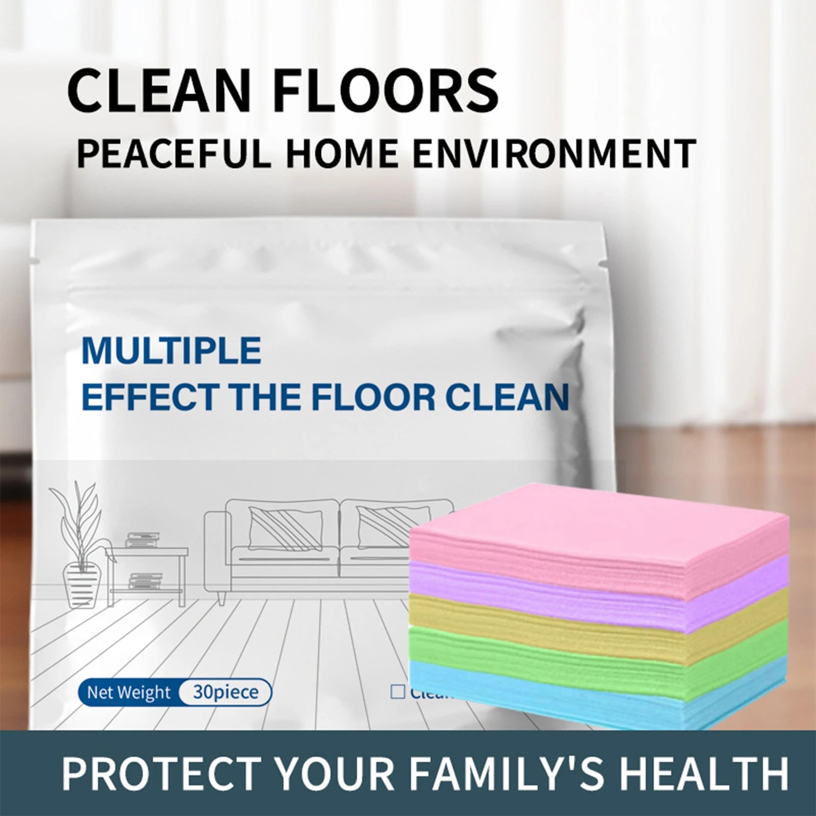 Floor Cleaner Refills Multi-Surface Deep Cleaning Sheets for Mop Deodorant Brightening Disposable Dry Wet Reusable Home Supplies