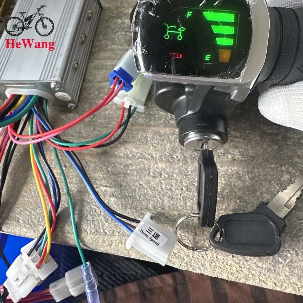 E-bike Scooter 3-mode sine wave brushless motor controller 24/36/48V 350W 18A +with lock handlebar LED display battery capacity